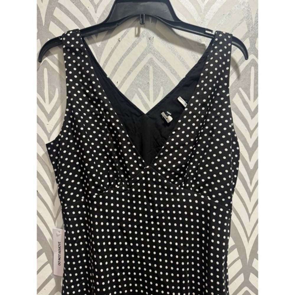 Princess Polly Black Nellie White Polka Dot V Neck Sleeveless Mini Dress Size 6 - Picture 2 of 8